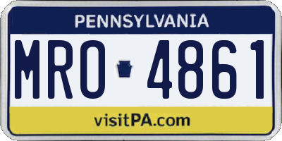 PA license plate MRO4861