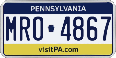 PA license plate MRO4867