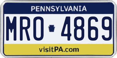PA license plate MRO4869