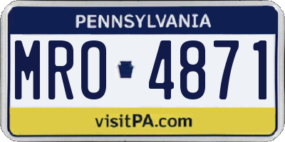 PA license plate MRO4871