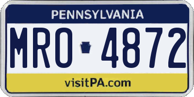 PA license plate MRO4872