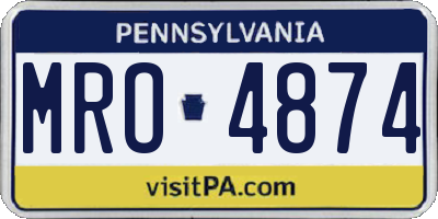 PA license plate MRO4874