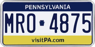 PA license plate MRO4875