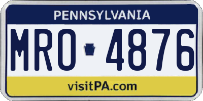 PA license plate MRO4876