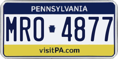 PA license plate MRO4877