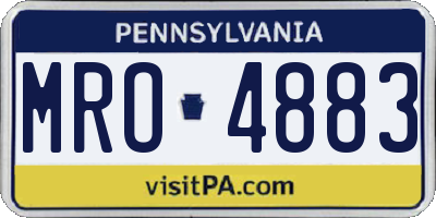 PA license plate MRO4883