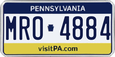 PA license plate MRO4884