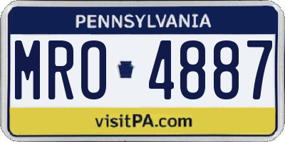 PA license plate MRO4887