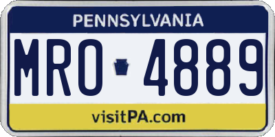 PA license plate MRO4889