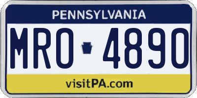 PA license plate MRO4890