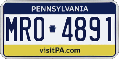 PA license plate MRO4891