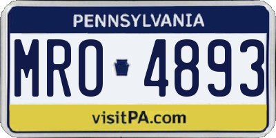 PA license plate MRO4893