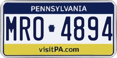 PA license plate MRO4894