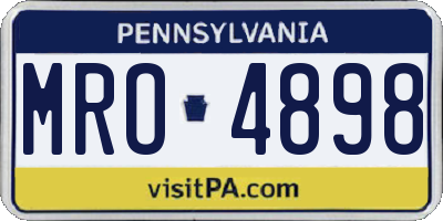 PA license plate MRO4898