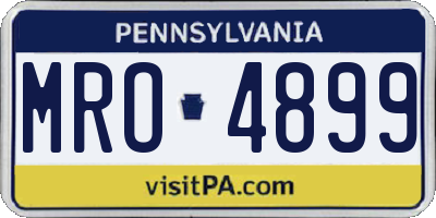 PA license plate MRO4899