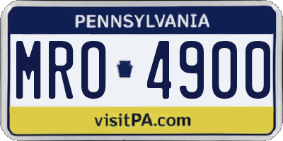PA license plate MRO4900