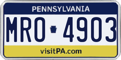 PA license plate MRO4903