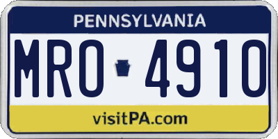 PA license plate MRO4910