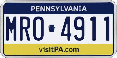 PA license plate MRO4911