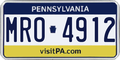 PA license plate MRO4912