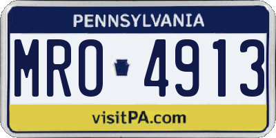 PA license plate MRO4913