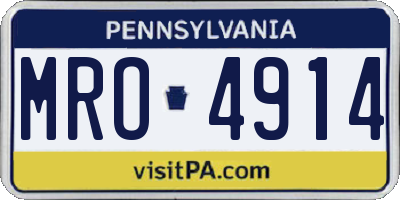 PA license plate MRO4914