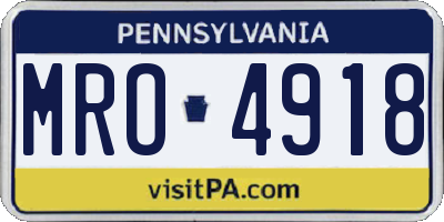 PA license plate MRO4918