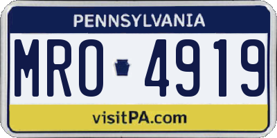 PA license plate MRO4919
