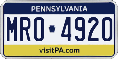 PA license plate MRO4920