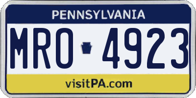 PA license plate MRO4923