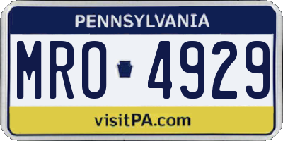 PA license plate MRO4929