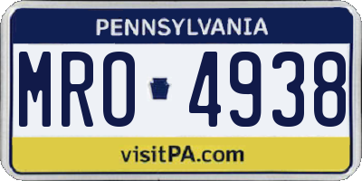 PA license plate MRO4938