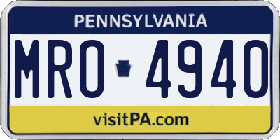 PA license plate MRO4940