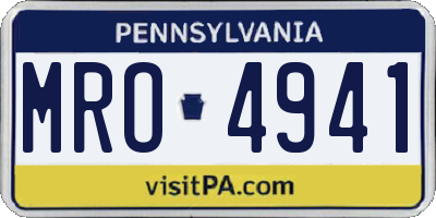 PA license plate MRO4941
