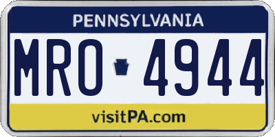 PA license plate MRO4944