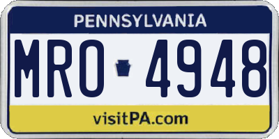 PA license plate MRO4948