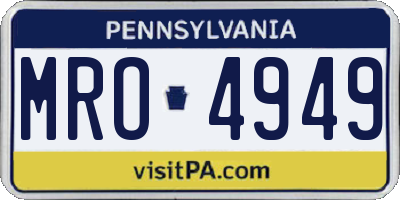 PA license plate MRO4949