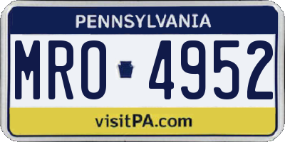 PA license plate MRO4952