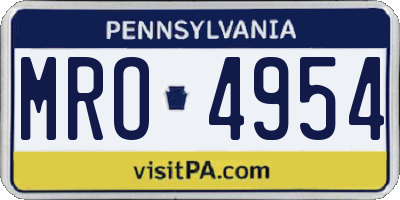 PA license plate MRO4954