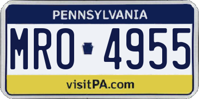 PA license plate MRO4955