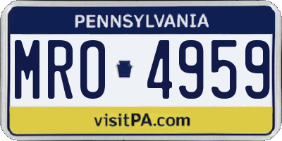 PA license plate MRO4959