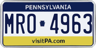 PA license plate MRO4963