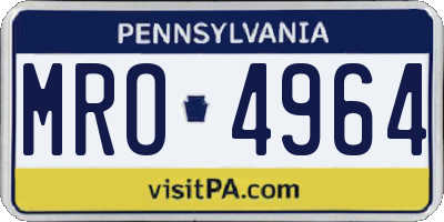 PA license plate MRO4964