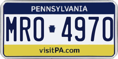 PA license plate MRO4970