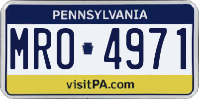 PA license plate MRO4971