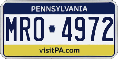 PA license plate MRO4972