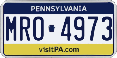 PA license plate MRO4973