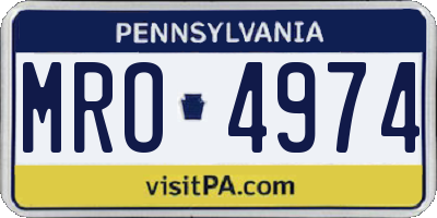 PA license plate MRO4974
