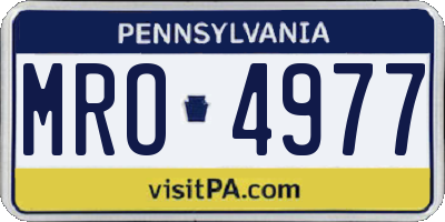 PA license plate MRO4977