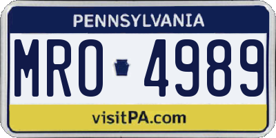 PA license plate MRO4989